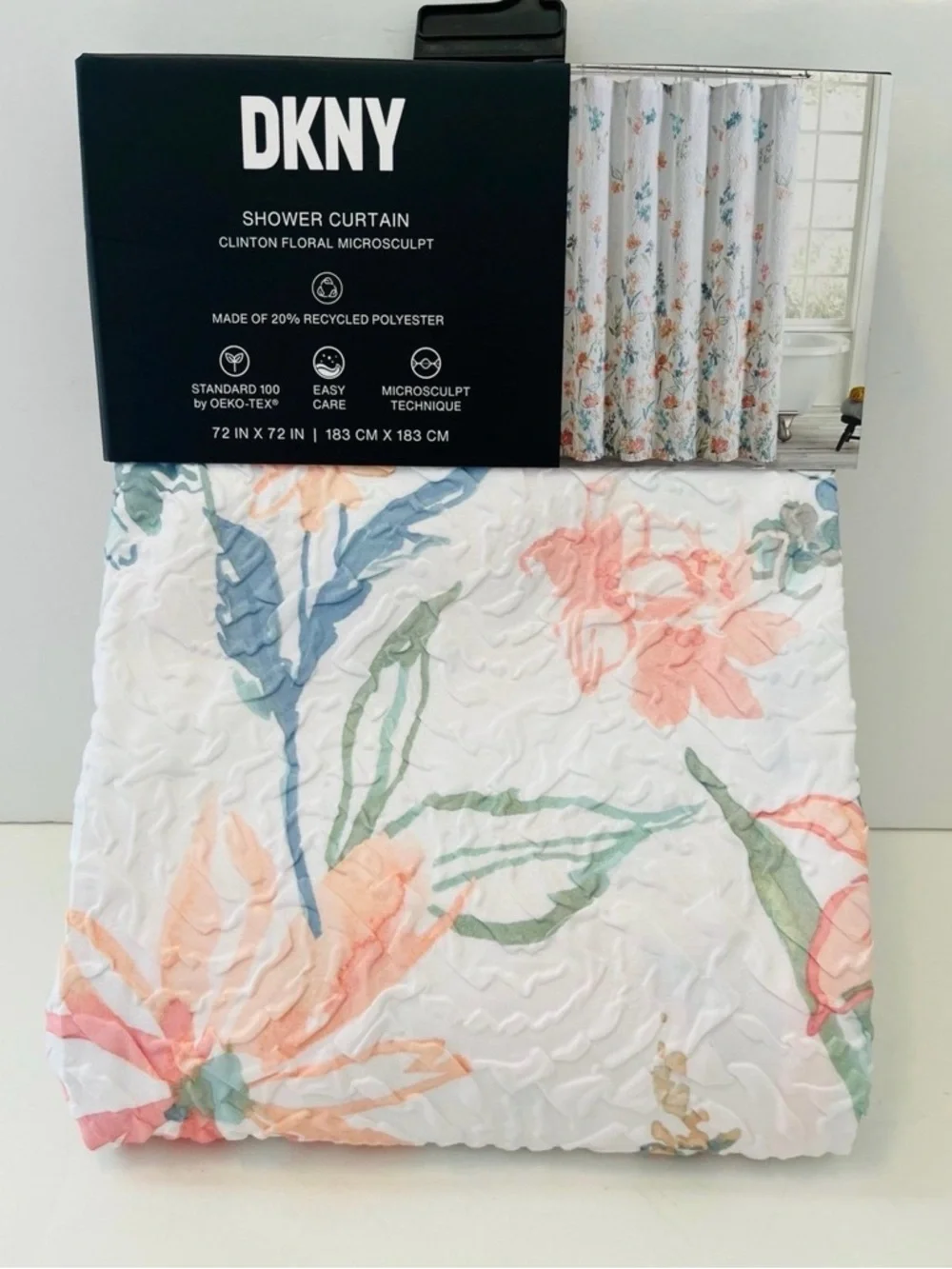 DKNY Clinton Floral Microsculpt Shower Curtain 72
